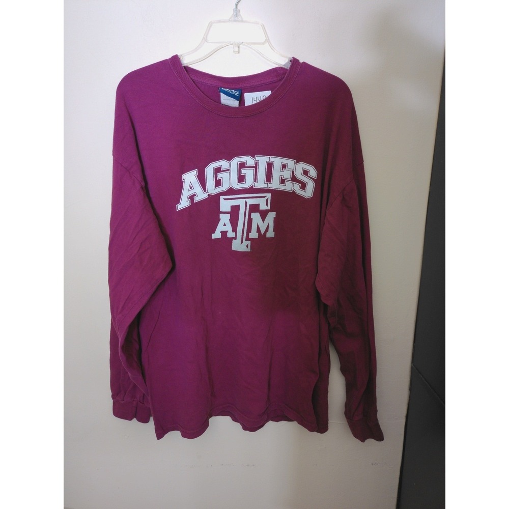 Old Varsity Brand Texas A&M Aggies Men XL Maroon Long Sleeve Graphic T-Shirt